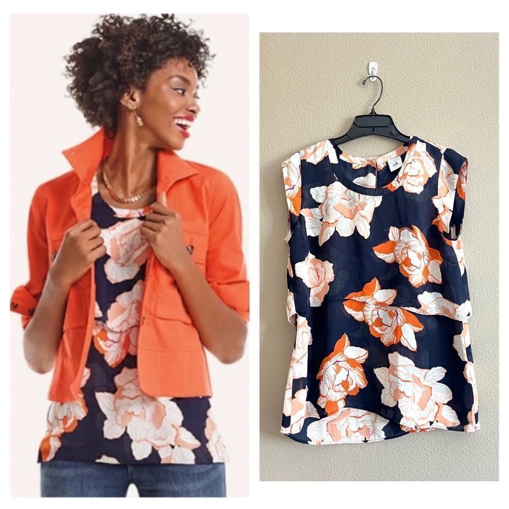 Cabi Blossom Tiered Floral Print Blouse